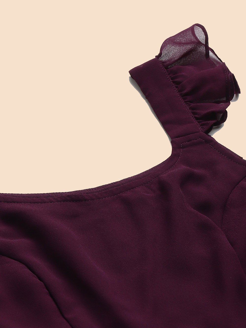 N.BLUE ROUND NECK V-NECK ANKLE LENGTH GEORGETTE SAREE SET - The Fab Factory